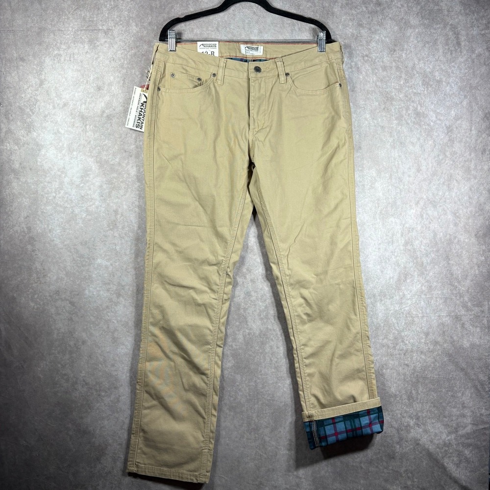 Mountain Khakis Camber Pants Womens 12R Brown Fleece Lined Straight Chino NEW